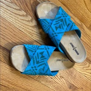 Summer slip-on sandals.